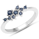 0.28 Carat Genuine Blue Sapphire .925 Sterling Silver Ring
