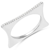0.10 Carat Genuine White Diamond .925 Sterling Silver Ring