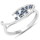 0.17 ct Genuine Blue Sapphire .925 Sterling Silver Ring