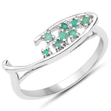 0.12 ct Genuine Emerald .925 Sterling Silver Ring