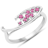 0.16 Carat Genuine Ruby .925 Sterling Silver Ring