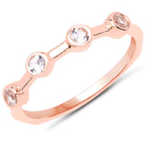 18K Rose Gold Plated 0.24 ct Genuine Morganite .925 Sterling Silver Ring