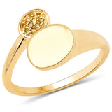 18K Yellow Gold Plated 0.05 ct. Genuine Yellow Diamond .925 Sterling Silver Ring