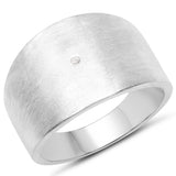 0.007 Carat Genuine White Diamond .925 Sterling Silver Ring
