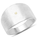 0.007 Carat Genuine Yellow Diamond .925 Sterling Silver Ring
