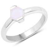0.44 Carat Genuine Pink Opal .925 Sterling Silver Ring