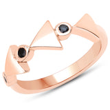 14K Rose Gold Plated 0.12 Carat Genuine Blue Sapphire .925 Sterling Silver Ring