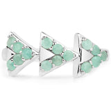 0.45  Carat Genuine Emerald .925 Sterling Silver Ring