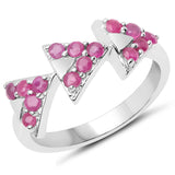 0.75 Carat Genuine Ruby .925 Sterling Silver Ring