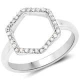0.16 Carat Genuine White Diamond .925 Sterling Silver Ring