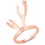 14K Rose Gold Plated 0.06 carat Genuine Morganite .925 Sterling Silver Ring