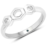 0.004 ct Genuine Blue Diamond .925 Sterling Silver Ring
