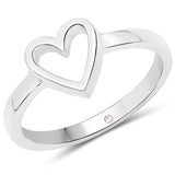 0.004 ct. Genuine White Diamond .925 Sterling Silver Ring for women