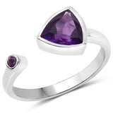 0.93 Carat Genuine Amethyst .925 Sterling Silver Ring