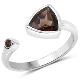 1.02 Carat Genuine Smoky Quartz .925 Sterling Silver Ring