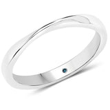 0.01 ct Genuine Blue Diamond .925 Sterling Silver Ring