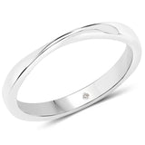 0.01 ct Genuine White Diamond .925 Sterling Silver Ring