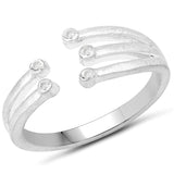 0.03 Carat Genuine White Diamond .925 Sterling Silver Ring