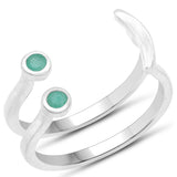 0.11 ct. Genuine Emerald .925 Sterling Silver Ring for Women