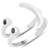 0.12 carat Genuine Blue Sapphire .925 Sterling Silver Ring