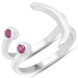 0.15 carat Genuine Ruby .925 Sterling Silver Ring for Women