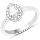 14K White Gold 0.64 ct. Genuine White Diamond Ring for Women