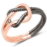 18K Rose Gold Plated 0.004 Carat Genuine White Diamond .925 Sterling Silver Ring
