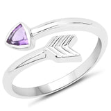 0.25 Carat Genuine Amethyst .925 Sterling Silver Ring