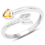 0.25 Carat Genuine Citrine .925 Sterling Silver Ring