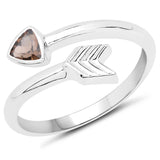 0.30 Carat Genuine Smoky Quartz .925 Sterling Silver Ring