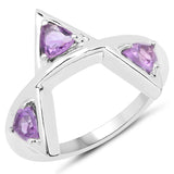 0.75 ct. Genuine Amethyst .925 Sterling Silver Ring