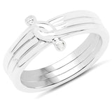 0.02 ct Genuine White Diamond .925 Sterling Silver Ring