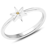 0.01 ct. Genuine Yellow Diamond .925 Sterling Silver Ring for women