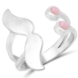 0.24 Carat Genuine Pink Opal .925 Sterling Silver Ring