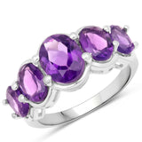 2.15 Carat Genuine Amethyst .925 Sterling Silver Ring