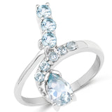 1.63 Carat Genuine Blue Topaz .925 Sterling Silver Ring