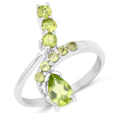 1.60 ct. Genuine Peridot .925 Sterling Silver Ring
