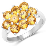 2.46 Carat Genuine Citrine .925 Sterling Silver Ring