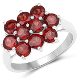 3.79 Carat Genuine Garnet .925 Sterling Silver Ring