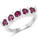 2.22 Carat Genuine Rhodolite .925 Sterling Silver Ring