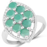 2.50 Carat Genuine Emerald .925 Sterling Silver Ring