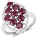 3.43 Carat Genuine Ruby .925 Sterling Silver Ring