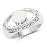 1.10 Carat Genuine Opal .925 Sterling Silver Ring