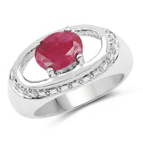 2.42 Carat Dyed Ruby .925 Sterling Silver Ring