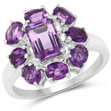 2.34 ct. Genuine Amethyst .925 Sterling Silver Ring
