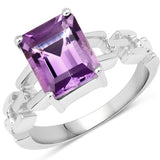 3.11 Carat Genuine Amethyst .925 Sterling Silver Ring