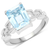 4.37 ct. Genuine Blue Topaz .925 Sterling Silver Ring