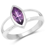 1.10 Carat Genuine Amethyst .925 Sterling Silver Ring