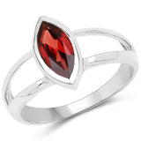 1.10 ct. Genuine Garnet .925 Sterling Silver Ring for women