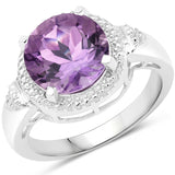 3.33 Carat Genuine Amethyst .925 Sterling Silver Ring
